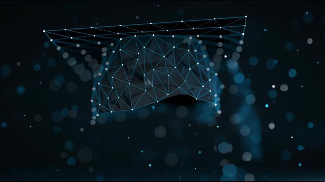 Abstract 3D network structure with glowing nodes and connections