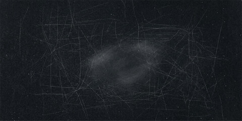Scratched dark blackboard with chalk dust, a texture background for learning or art. © PS  GALLERY 