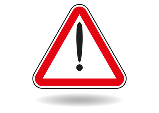 Sign exclamation mark in red triangle