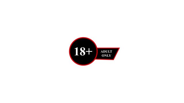 18+ Adult Only Warning Badge Animation