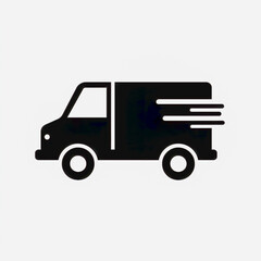 Ikona samochodu dostawczego symbolizująca szybką dostawę, transport i usługi logistyczne w handlu internetowym.