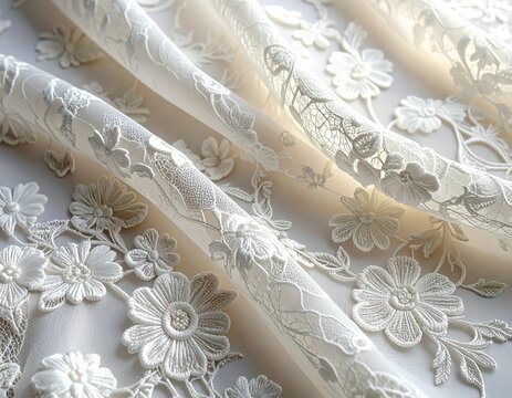 Elegant ivory lace texture background for romantic wedding design