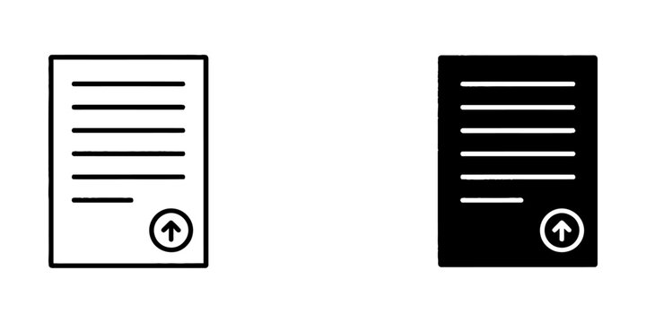 Document with upload arrow icon outline and solid versions document transfer