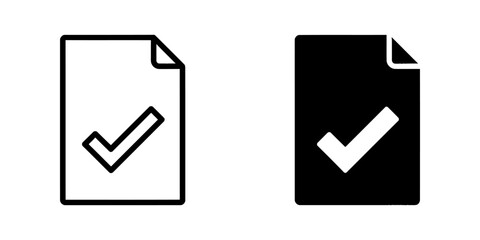 Document with checkmark icon, representing task completion or approval, vector © Shofikul Stock