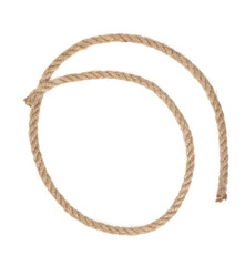 Fototapeta premium Jute rope isolated on white background. Manila rope. This rope is often used for binding and securing objects in.