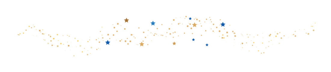 Obraz premium Celestial golden stardust wave trail with magical sparkling glow effect. Vector illustration.