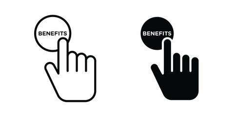 Fototapeta premium benefits icon symbol set in black and white. EPS10