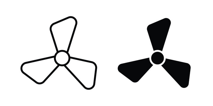 Boat screw icon symbol set in black and white. EPS10