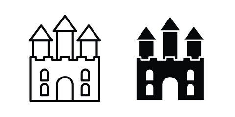 Castle icon symbol set in black and white. EPS10 © Dan