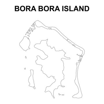 Bora bora island map symbol shape, travel web flat concept icon vector illustration .