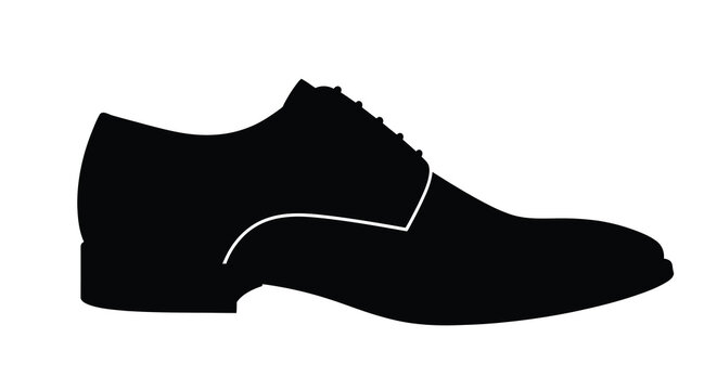 Classic Oxford Shoe Silhouette Against White Background