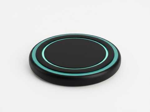 Wireless charging station, consumer electronics element, isolated on white background
