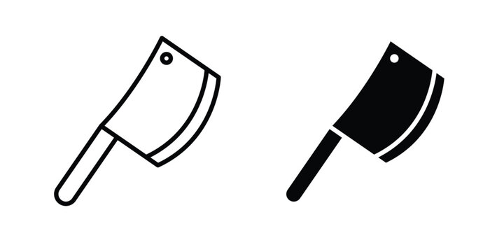 Hatchet icon symbol set in black and white. EPS10