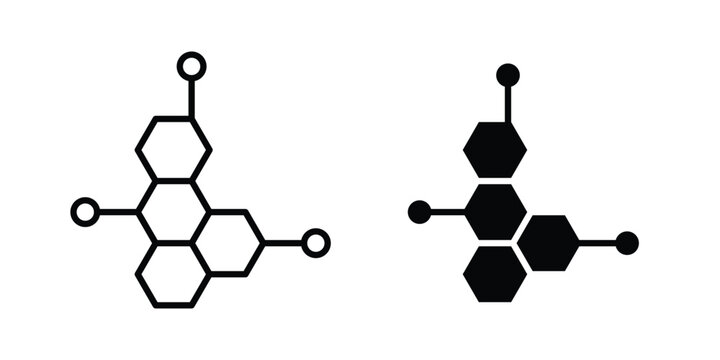 Hormones icon symbol set in black and white. EPS10