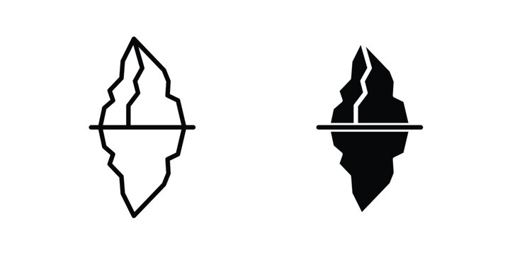 Iceberg icon symbol set in black and white. EPS10