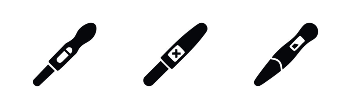 Pregnancy Test Icons: Three Different Results