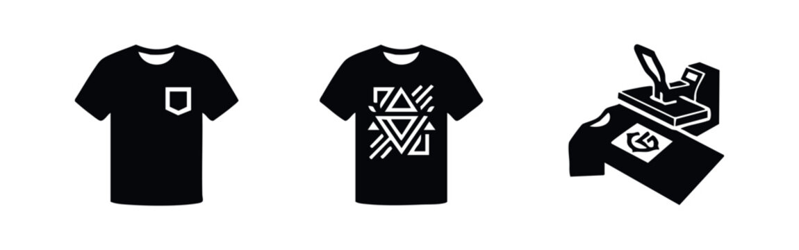 T-Shirt Icons: Plain, Graphic Design, and Heat Press Application