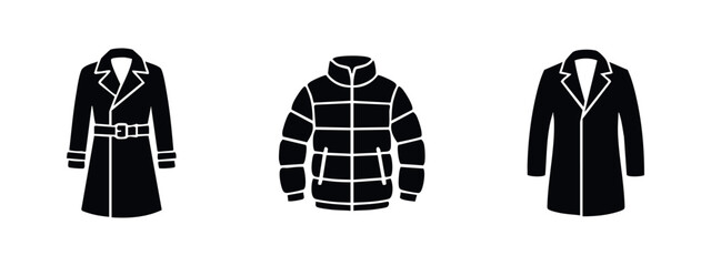 Men's and Women's Winter Coats Icons © Lili
