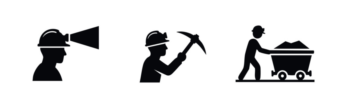 Coal Mining Professional Activity Icons