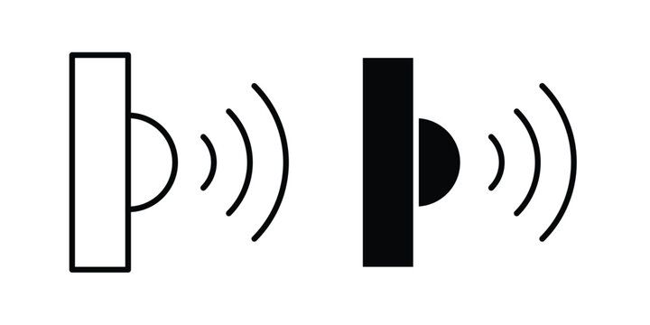 Motion sensor icon symbol set in black and white. EPS10