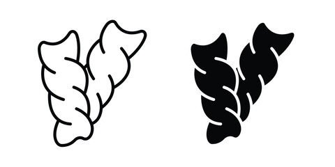 Fototapeta premium Pasta icon symbol set in black and white. EPS10