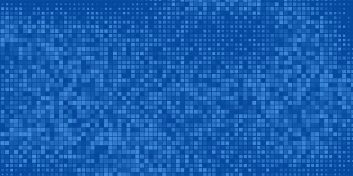 Abstract digital blue square particles background for business, finance, research, tech and science
