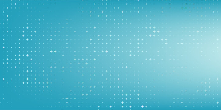 Healthcare Medical Plus Pattern. Blue Mathematical Plus Symbols Pattern. Math Design Elements Background. Medical Tech Background. Vector Illustration.