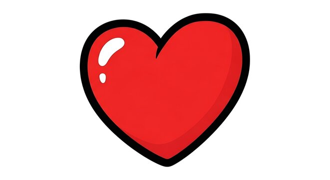 Bright red heart shaped symbol with white pulse line.