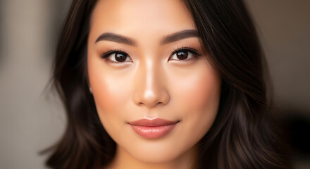 Naklejka premium Close-up portrait of a beautiful young woman.