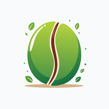 Green Coffee Bean with Leaves