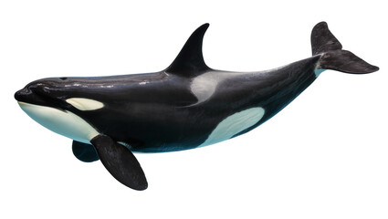 Orca whale swimming, black and white marine mammal © Isadora