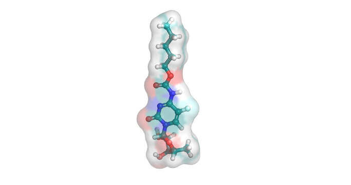 Capecitabine, anticancer drug / pyrimidine analog antimetabolite, 3D molecule 4K