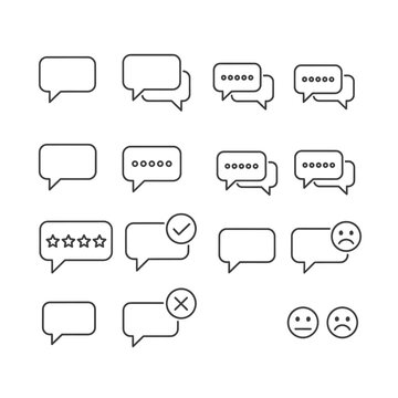 Collection of chat speech bubbles icons.