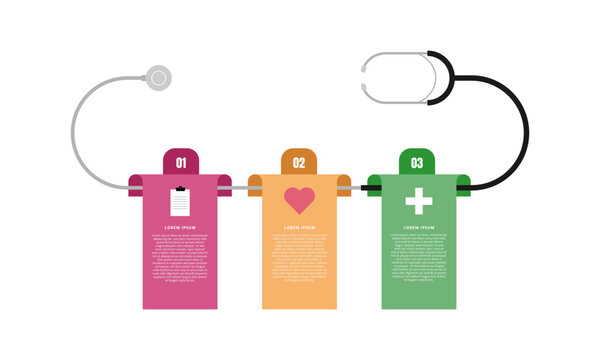 Medical Infographic Template with Stethoscope Chart for Healthcare Presentation