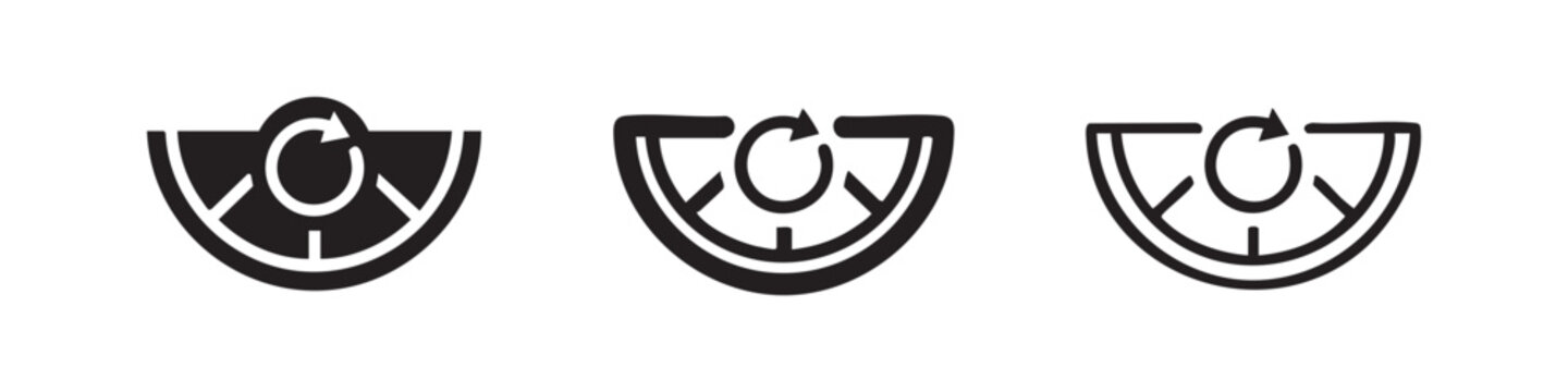 Abstract circular process or refresh icon set