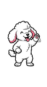 A cartoon dog with a playful and mischievous expression.
