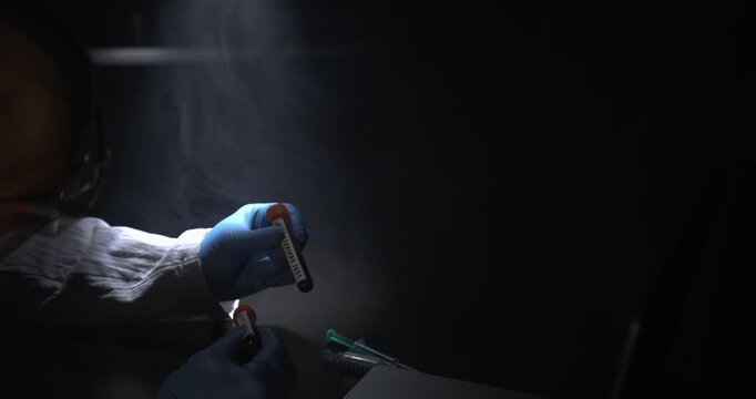 Lab Scene Imagery. Clean Laboratory Environment With Professional Technician Preparing Test Sample