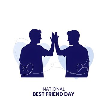 National best friend day silhouette illustration