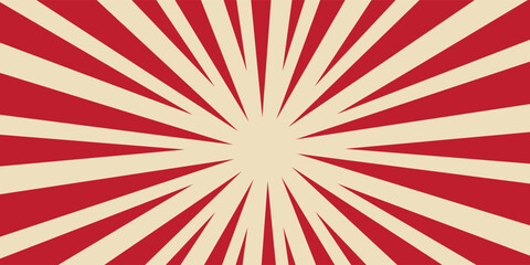 Retro circus background. Spiral rays and texture. Vintage red and white sunburst pattern for carnival. summer fair. © Musrifah