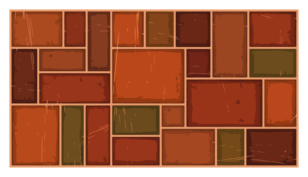 Distressed terracotta tile pattern with earthy colors in flat design style