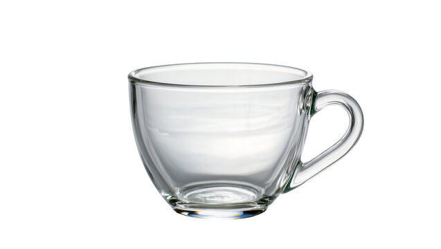 Clear glass cup with handle
