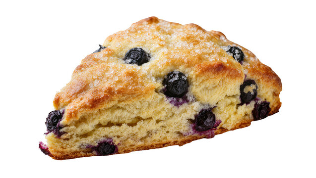 Golden baked blueberry scone with sugar crystals