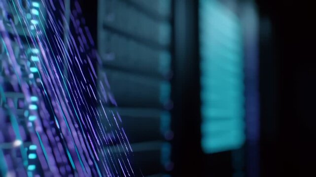 Futuristic Digital Interface Interaction With Data Streams.