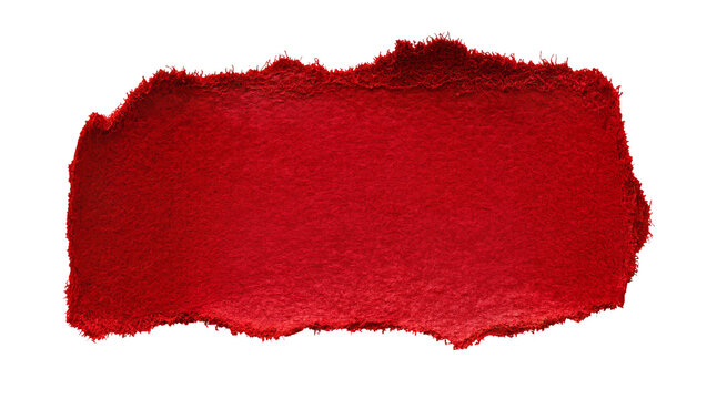 Rough torn red paper texture swatch