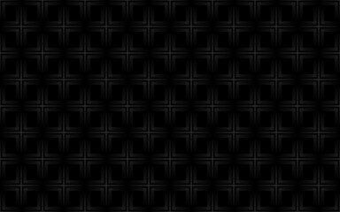 Fototapeta premium Black geometric pattern background minimalist dark abstract 3D grid texture luxury seamless surface professional business website landing page premium tech corporate wallpaper design concept