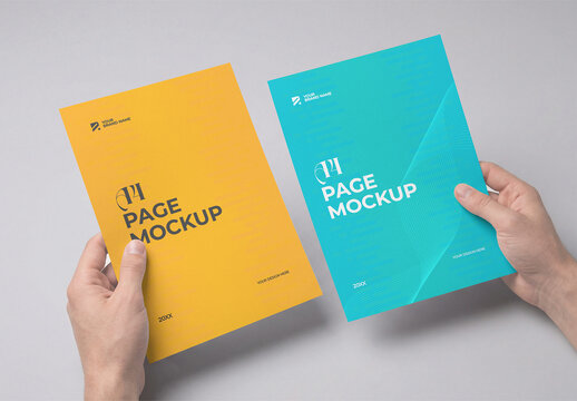 Hands Holding A4 Flyer Mockup