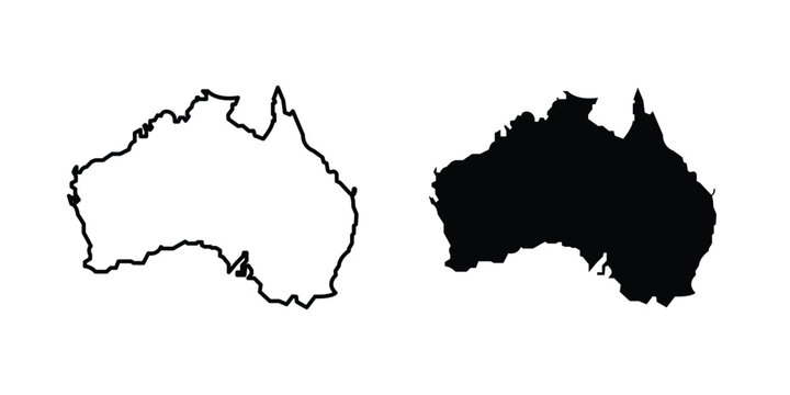 Australia map icon symbol. Editable stroke. vector icons