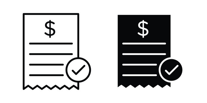 Bill icon symbol. Editable stroke. vector icons