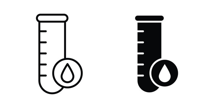 Blood sample icon symbol. Editable stroke. vector icons