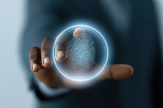 Cyber security login authentication biometric scan